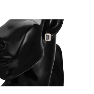 Auskari-nagliņas ar baltiem mirdzošiem cirkoniem, zelta pārklājums 18 karāti